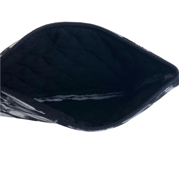 Handmade: Skull Printed Zip Top Makeup Bag ☻︎ Halloween ☻ Black + White ☻ - Picture 4 of 11